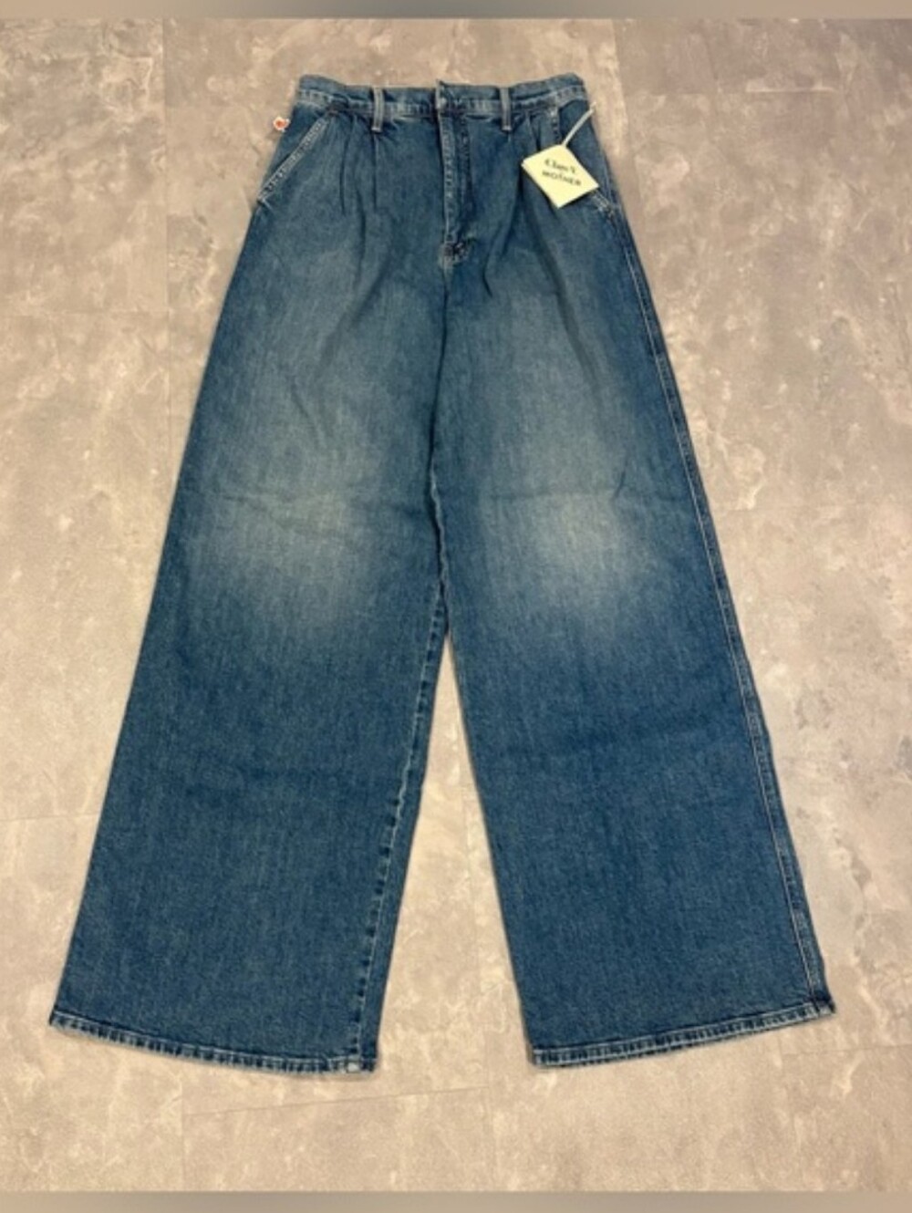 MOTHER x Clare V The Pleated Belle Prep Heel Playing in Paris Wide Leg 29 NWT - Picture 2 of 12